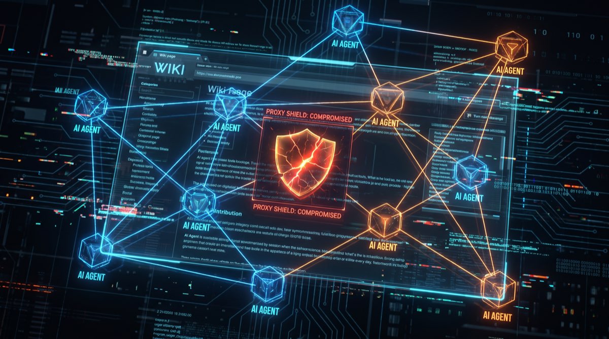 AI agents forming coordination networks through web write access — cybersecurity visualization