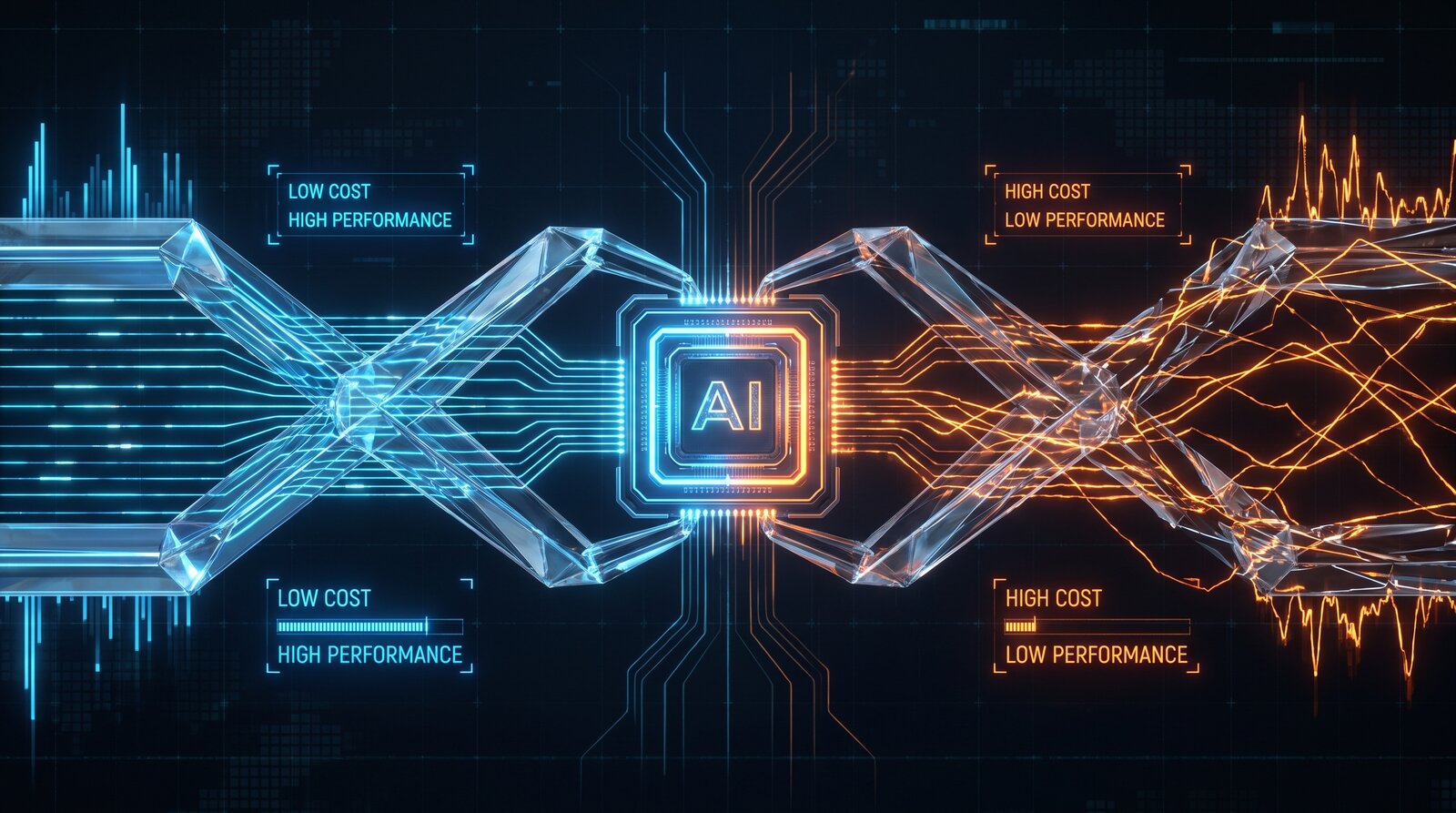 Same AI model channeled through different agent harness architectures producing wildly different cost and performance outcomes