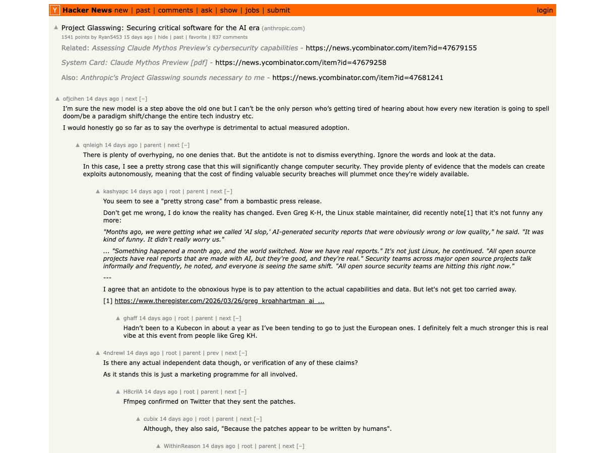 Hacker News — Mozilla: Anthropic's Mythos found 271 security vulnerabilities in Firefox 150