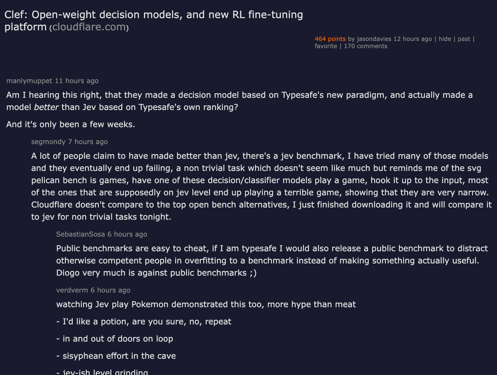 Hacker News discussion on Cloudflare shipping Clef decision models and K2 event streams — infrastructure commoditization on object storage