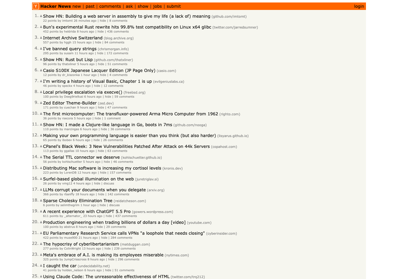 HN front page — agent operator stories converge