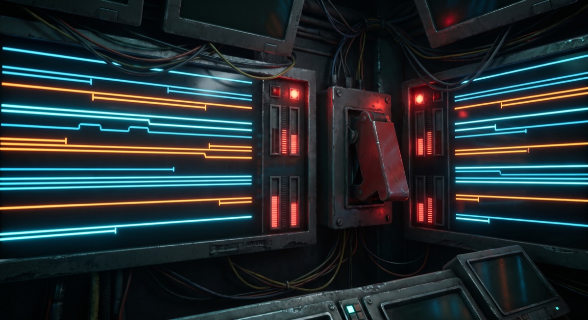Dark control room dashboard showing agent trace timelines, cost attribution meters, and circuit breaker kill switches with neon accents