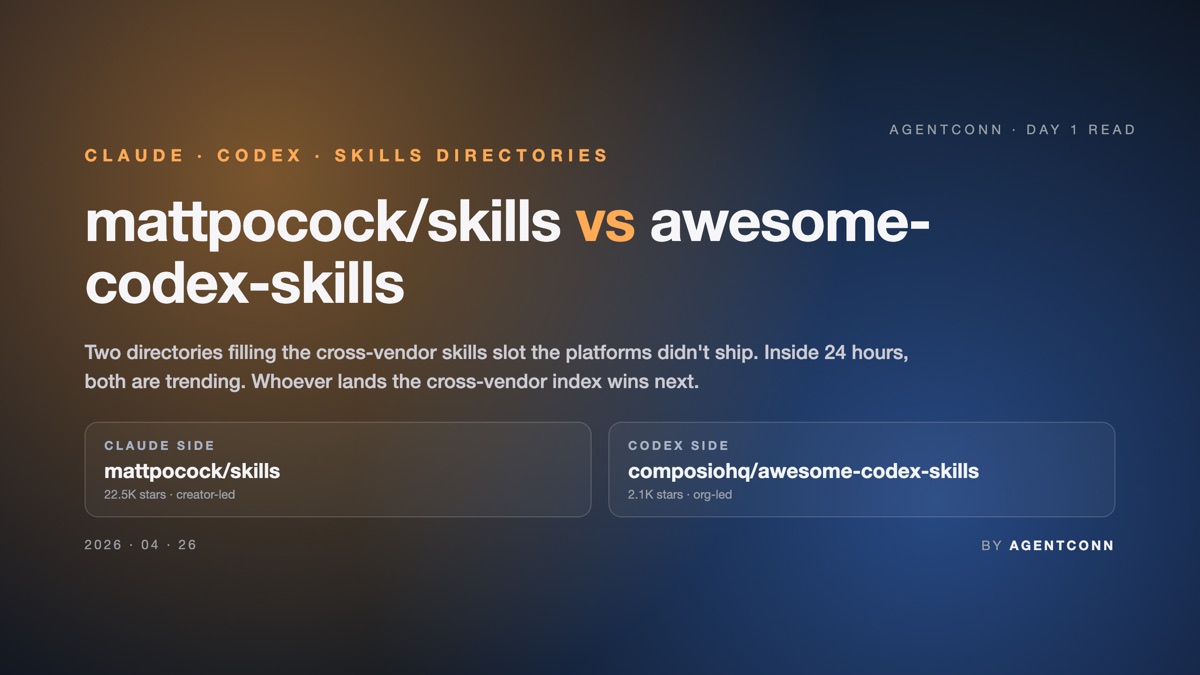 Skills directory race — mattpocock/skills vs awesome-codex-skills vs pi-mono comparison