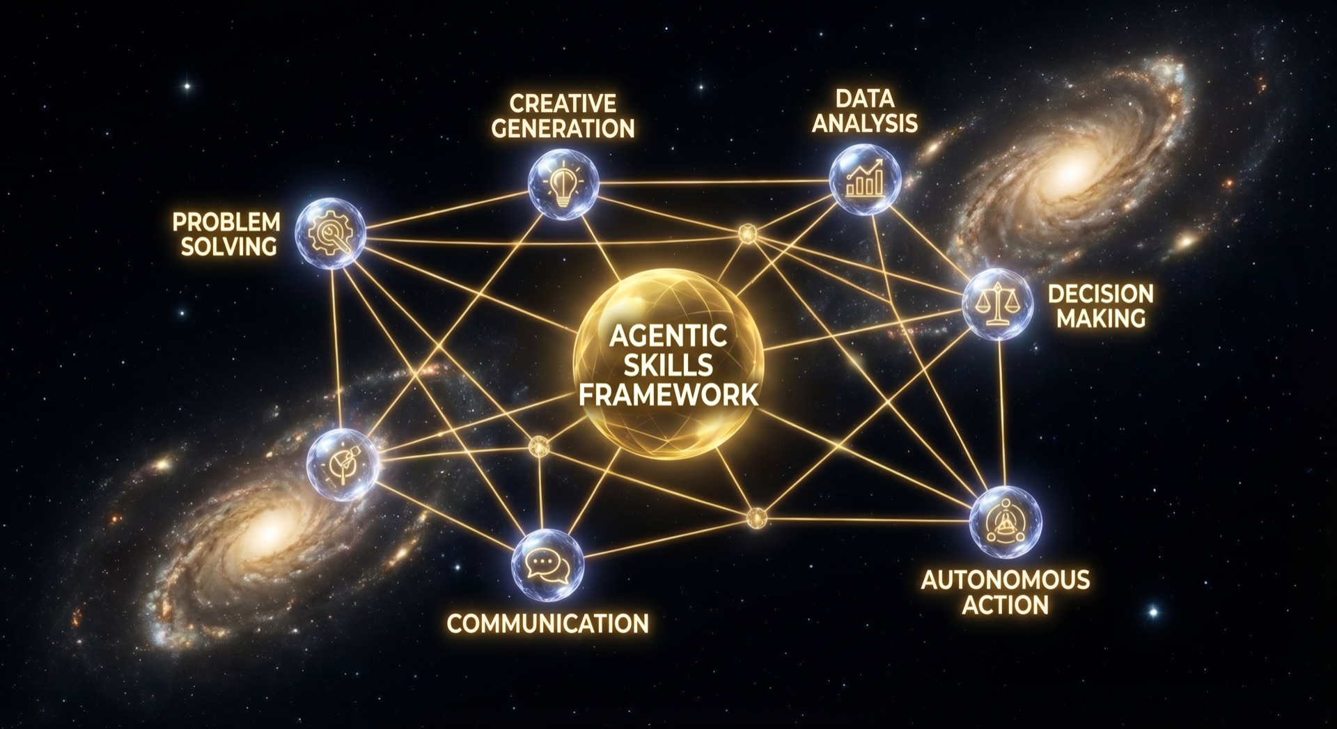 Agentic skills framework — interconnected capability nodes