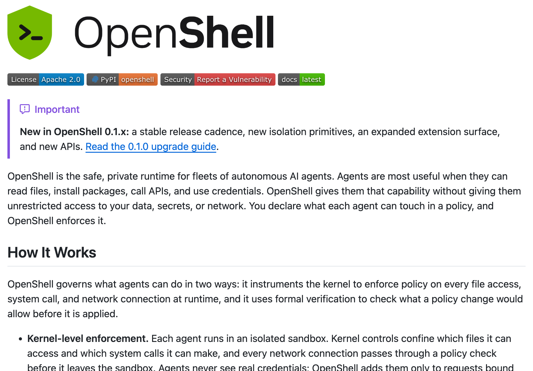NVIDIA OpenShell GitHub repository — safe, private runtime for autonomous AI agents, written in Rust