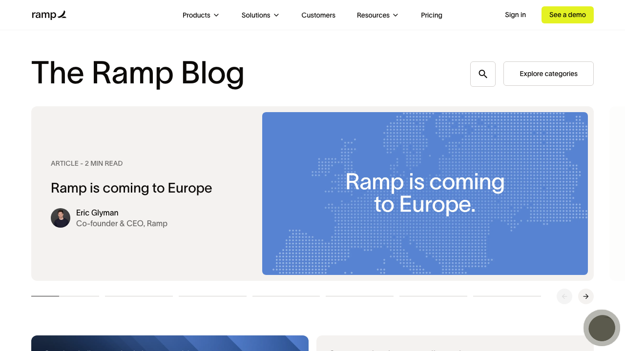 Ramp's official blog — the fintech leading AI agent adoption in finance