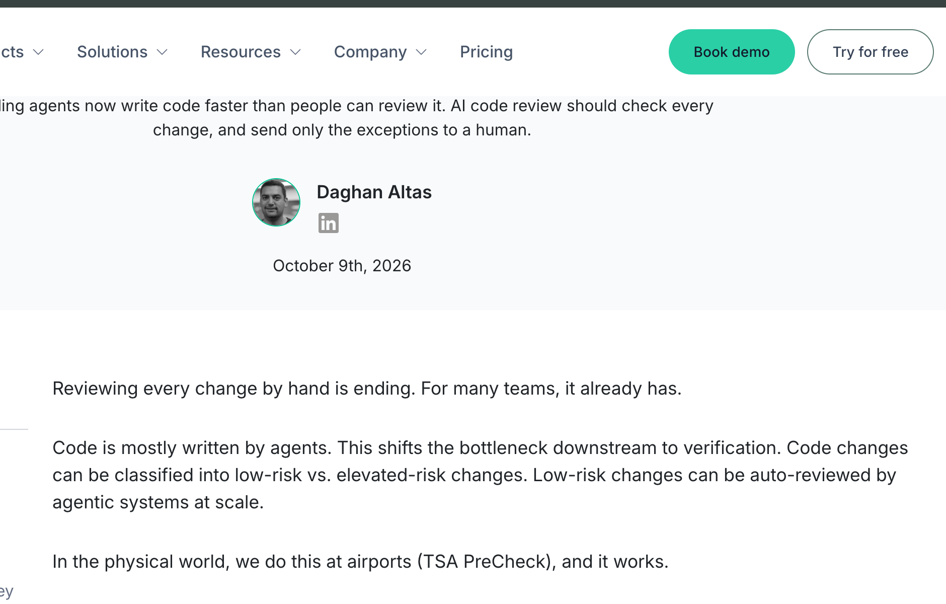 Semgrep — The End Is Nigh for Code Review, October 2026, proposing auto-approval for routine changes
