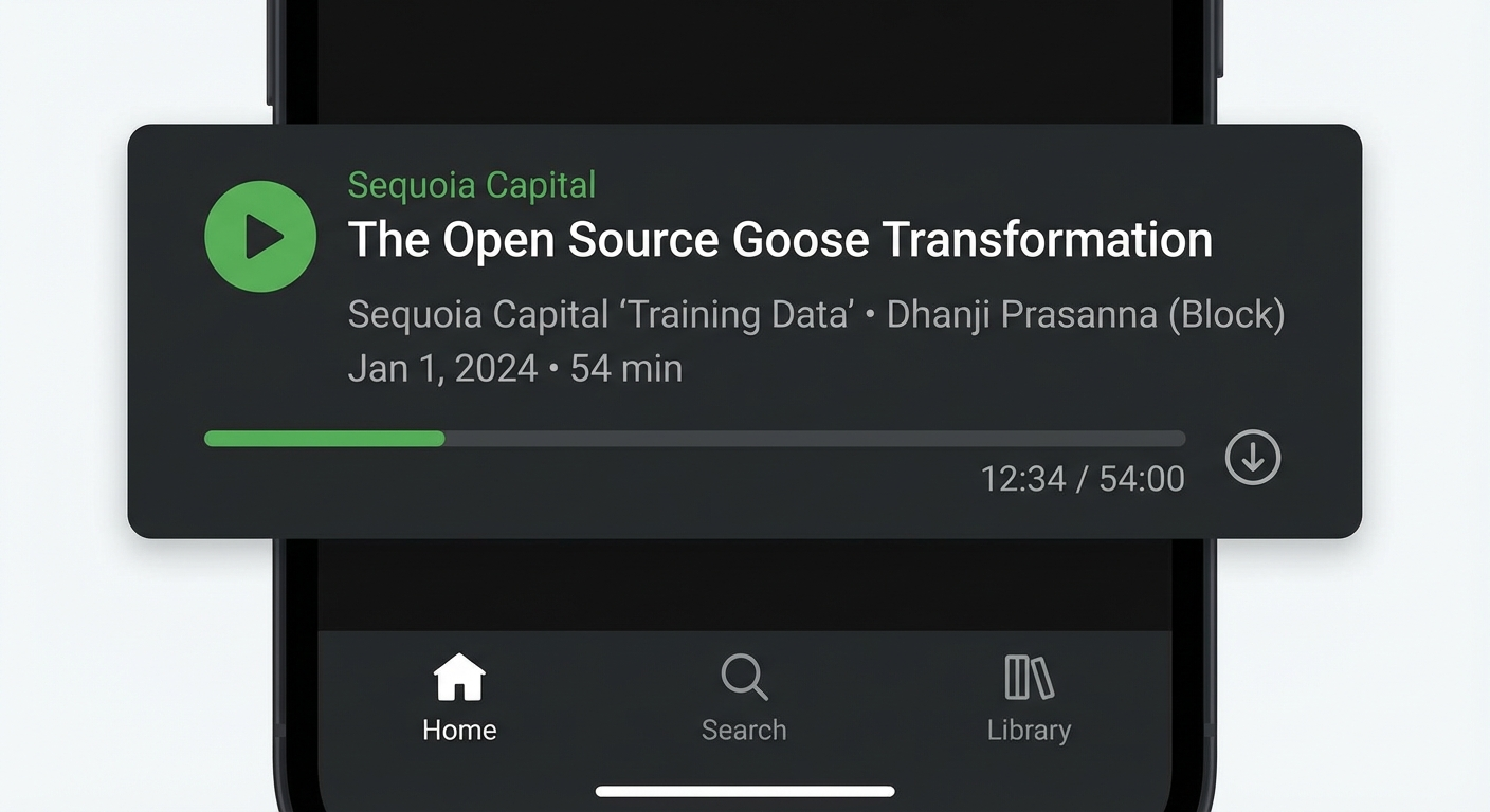 Sequoia Capital podcast with Block VP Dhanji Prasanna on Goose