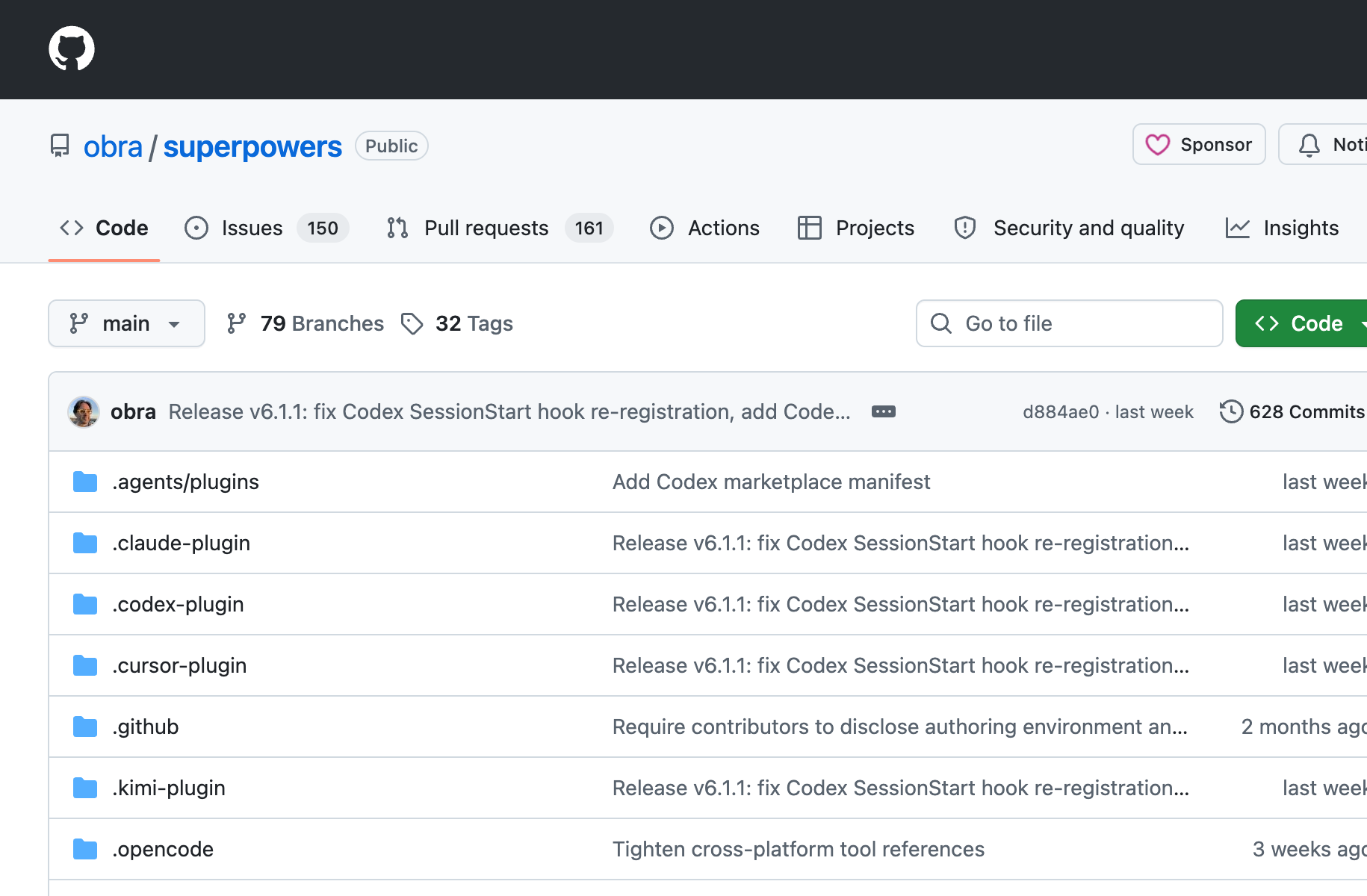 obra/superpowers GitHub repository — 252K stars, an agentic skills framework and software development methodology