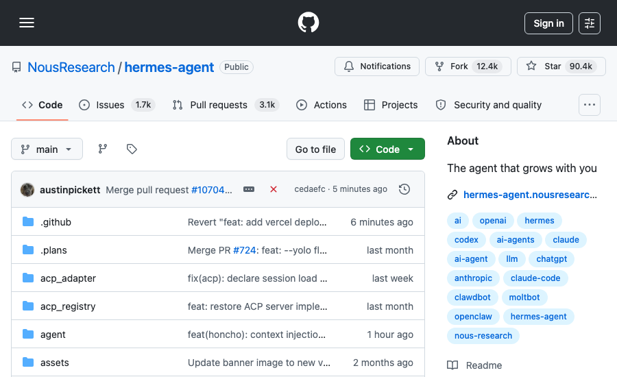 GitHub: NousResearch/hermes-agent — +5,751 stars today (89K total), SOUL.md as core identity layer