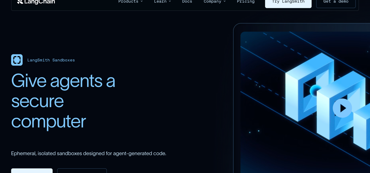 LangSmith Sandboxes product page — secure runtime for agent code with microVM isolation